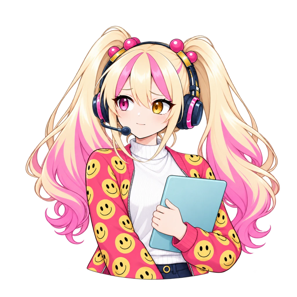 タブレットを持ち、在宅での取り組みを考えるじゃっぷちゃん