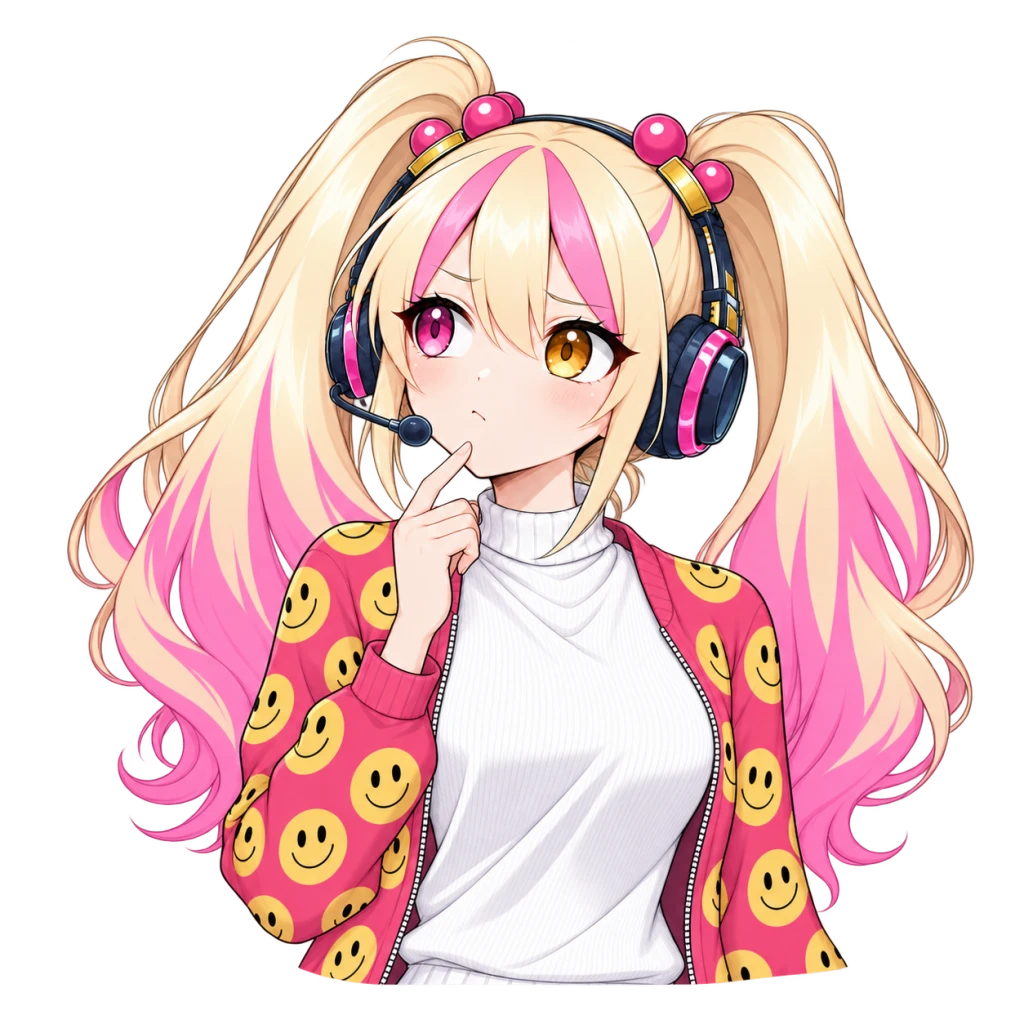 教え方を考え、顎に手を添えるじゃっぷちゃん